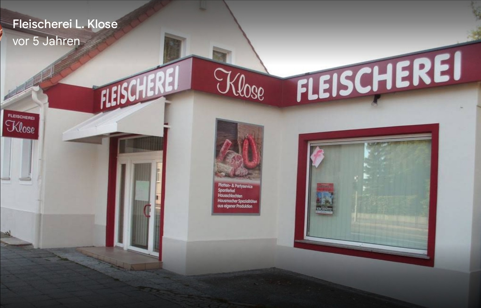 Klicke auf die Grafik für eine vergrößerte Ansicht

Name: Fleischerei Klose.jpg
Ansichten: 495
Größe: 204,1 KB
ID: 45897